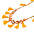 Statement Long Sea Shell, Crystal and Acrylic Bead with Multi Cotton Tassel Necklace (Orange/ Gold) - 96cm L - view 4