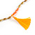 Statement Long Sea Shell, Crystal and Acrylic Bead with Multi Cotton Tassel Necklace (Orange/ Gold) - 96cm L - view 6