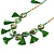 Statement Long Sea Shell, Crystal and Acrylic Bead with Multi Cotton Tassel Necklace (Green/ Gold) - 96cm L - view 4