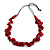 Statement Button Wood Bead Black Cord Necklace (Red) - 84cm L - view 3