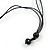 Statement Button Wood Bead Black Cord Necklace (Red) - 84cm L - view 5