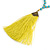 Ethnic Long Beaded Lime Green Silk Tassel Necklace - 88cm Long/ 10cm Tassel - view 5