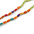 Ethnic Long Beaded Lime Green Silk Tassel Necklace - 88cm Long/ 10cm Tassel - view 4