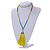 Ethnic Long Beaded Lime Green Silk Tassel Necklace - 88cm Long/ 10cm Tassel - view 2