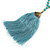 Ethnic Long Beaded Light Blue Silk Tassel Necklace - 88cm Long/ 10cm Tassel - view 5