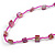 Classic Magenta Glass Bead, Sea Shell Nugget Long Necklace - 100cm Long - view 4