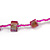 Classic Magenta Glass Bead, Sea Shell Nugget Long Necklace - 100cm Long - view 5