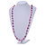 Classic Magenta Glass Bead, Sea Shell Nugget Long Necklace - 100cm Long - view 2