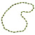Classic Lime/ Green Glass Bead, Sea Shell Nugget Long Necklace - 100cm Long - view 3