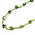 Classic Lime/ Green Glass Bead, Sea Shell Nugget Long Necklace - 100cm Long - view 4