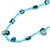 Classic Light Blue Glass Bead, Sea Shell Nugget Long Necklace - 100cm Long - view 4
