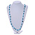 Classic Light Blue Glass Bead, Sea Shell Nugget Long Necklace - 100cm Long - view 2