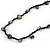 Classic Black Glass Bead, Sea Shell Nugget Long Necklace - 100cm Long - view 4