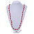 Classic Red Glass Bead, Sea Shell Nugget Long Necklace - 102cm Long - view 2