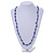 Classic Blue Glass Bead, Sea Shell Nugget Long Necklace - 100cm Long - view 2