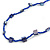 Classic Blue Glass Bead, Sea Shell Nugget Long Necklace - 100cm Long - view 4