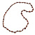 Classic Brown Glass Bead, Sea Shell Nugget Long Necklace - 100cm Long - view 4