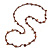 Classic Brown Glass Bead, Sea Shell Nugget Long Necklace - 100cm Long
