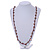 Classic Brown Glass Bead, Sea Shell Nugget Long Necklace - 100cm Long - view 2