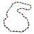Classic Multicoloured Glass Bead, Sea Shell Nugget Long Necklace - 100cm Long - view 3