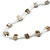 Classic Snow White Glass Bead, Antique White Sea Shell Nugget Long Necklace - 100cm Long - view 4