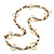 Off White/ Natural Round and Oval Wooden Bead Cotton Cord Necklace - 84cm Long - view 3