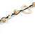 Off White/ Natural Round and Oval Wooden Bead Cotton Cord Necklace - 84cm Long - view 6