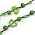 Lime Green Round and Oval Wooden Bead Cotton Cord Necklace - 84cm Long - view 5
