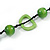 Lime Green Round and Oval Wooden Bead Cotton Cord Necklace - 84cm Long - view 6