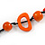 Orange Round and Oval Wooden Bead Cotton Cord Necklace - 80cm Long - view 5