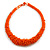 Chunky Orange Glass Bead and Semiprecious Necklace - 60cm Long - view 2