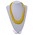 Chunky Lemon Yellow Glass Bead and Semiprecious Necklace - 56cm Long - view 2