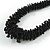 Chunky Black Glass Bead and Semiprecious Necklace - 56cm Long - view 4
