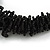 Chunky Black Glass Bead and Semiprecious Necklace - 56cm Long - view 5