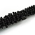 Chunky Black Glass Bead and Semiprecious Necklace - 56cm Long - view 6