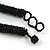 Chunky Black Glass Bead and Semiprecious Necklace - 56cm Long - view 7