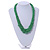 Chunky Spring Green Glass Bead and Semiprecious Necklace - 56cm Long - view 2