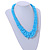 Chunky Light Blue Glass Bead and Semiprecious Necklace - 56cm Long - view 2