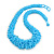 Chunky Light Blue Glass Bead and Semiprecious Necklace - 56cm Long - view 3
