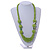 Chunky Light Green Glass and Shell Bead Necklace - 70cm L - view 2
