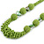 Chunky Light Green Glass and Shell Bead Necklace - 70cm L - view 3