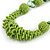 Chunky Light Green Glass and Shell Bead Necklace - 70cm L - view 4