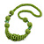 Chunky Light Green Glass and Shell Bead Necklace - 70cm L - view 5