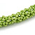 Chunky Light Green Glass and Shell Bead Necklace - 70cm L - view 6
