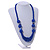 Chunky Blue Glass and Shell Bead Necklace - 70cm L - view 2