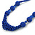 Chunky Blue Glass and Shell Bead Necklace - 70cm L - view 4