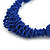 Chunky Blue Glass and Shell Bead Necklace - 70cm L - view 5