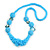 Chunky Light Blue Glass and Shell Bead Necklace - 70cm L - view 3