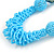 Chunky Light Blue Glass and Shell Bead Necklace - 70cm L - view 5