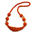 Chunky Burnt Orange Glass and Shell Bead Necklace - 70cm L